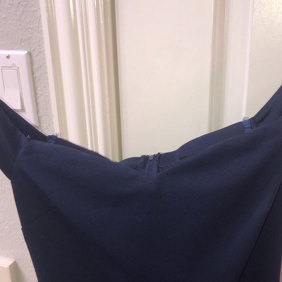 A pretty off the shoulder navy dress - Picture 2 of 4